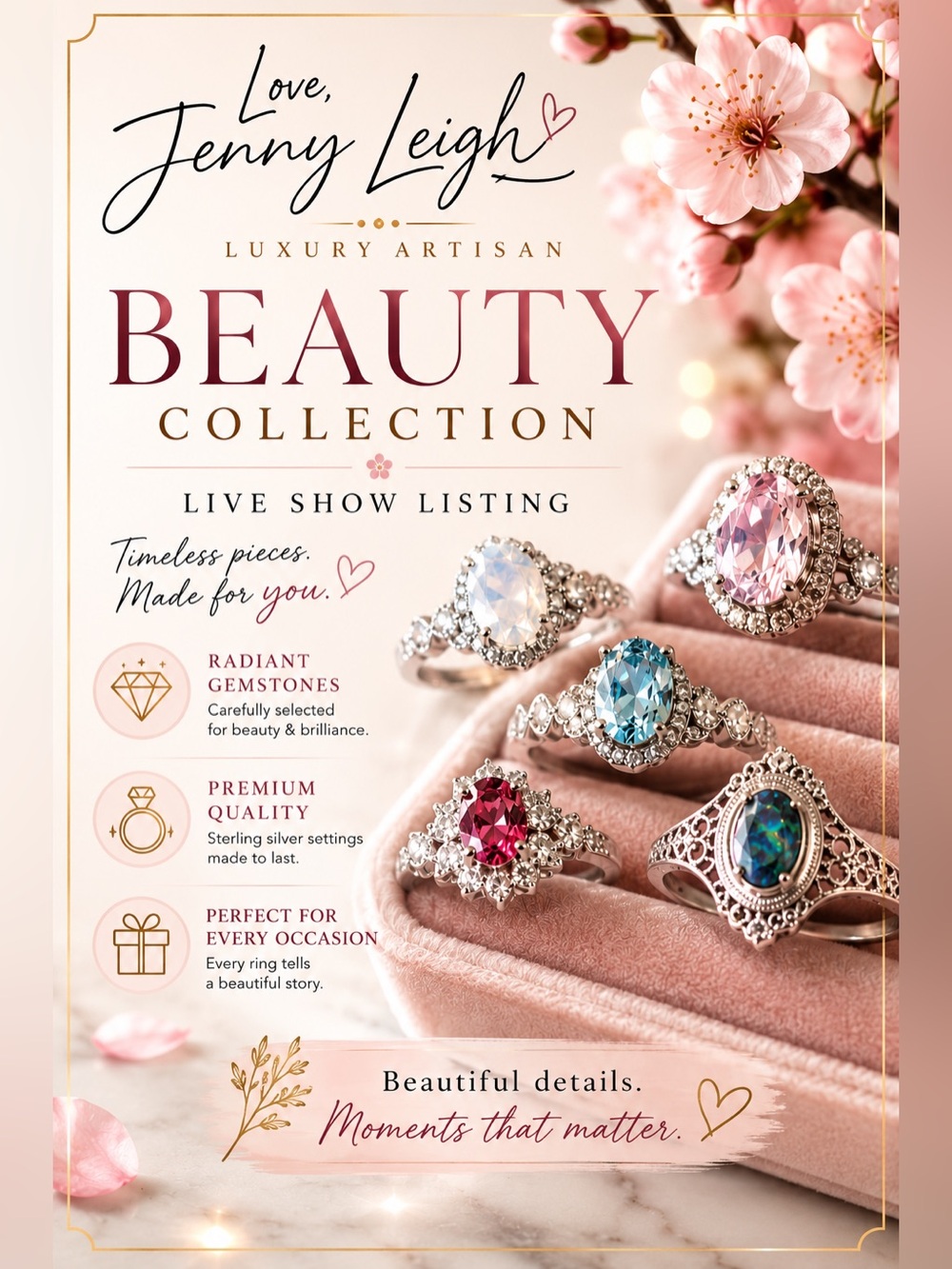 Beauty Collection Gemstone Rings - LIVE SHOW LISTING
